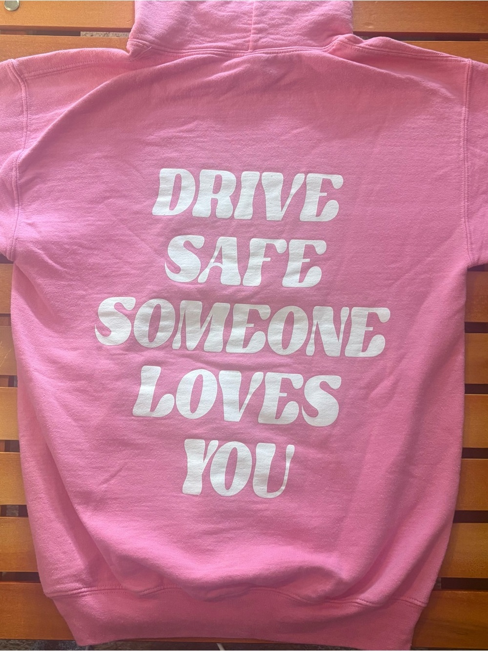 Gildan Pink Hoodie with White Abstract Graphic